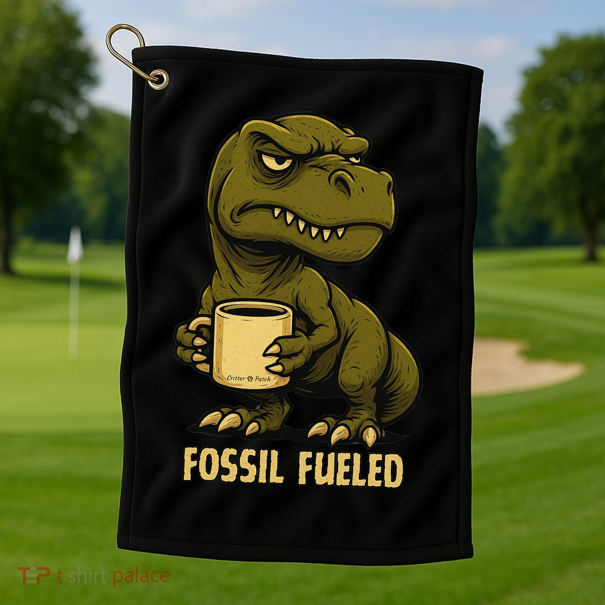 Fossil Fueled Grumpy Golf Towel
