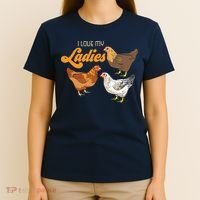 Funny Farmer Gift I Love My Ladies Chicken T-Shirt thumb 4