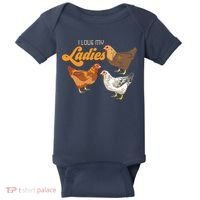 Funny Farmer Gift I Love My Ladies Chicken Baby Bodysuit thumb 0