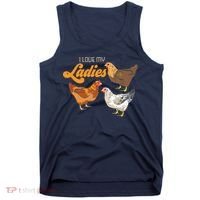 Funny Farmer Gift I Love My Ladies Chicken Tank Top thumb 0