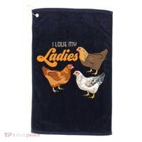 Funny Farmer Gift I Love My Ladies Chicken Golf Towel thumb 0