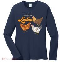 Funny Farmer Gift I Love My Ladies Chicken Women's Long Sleeve Shirt thumb 0
