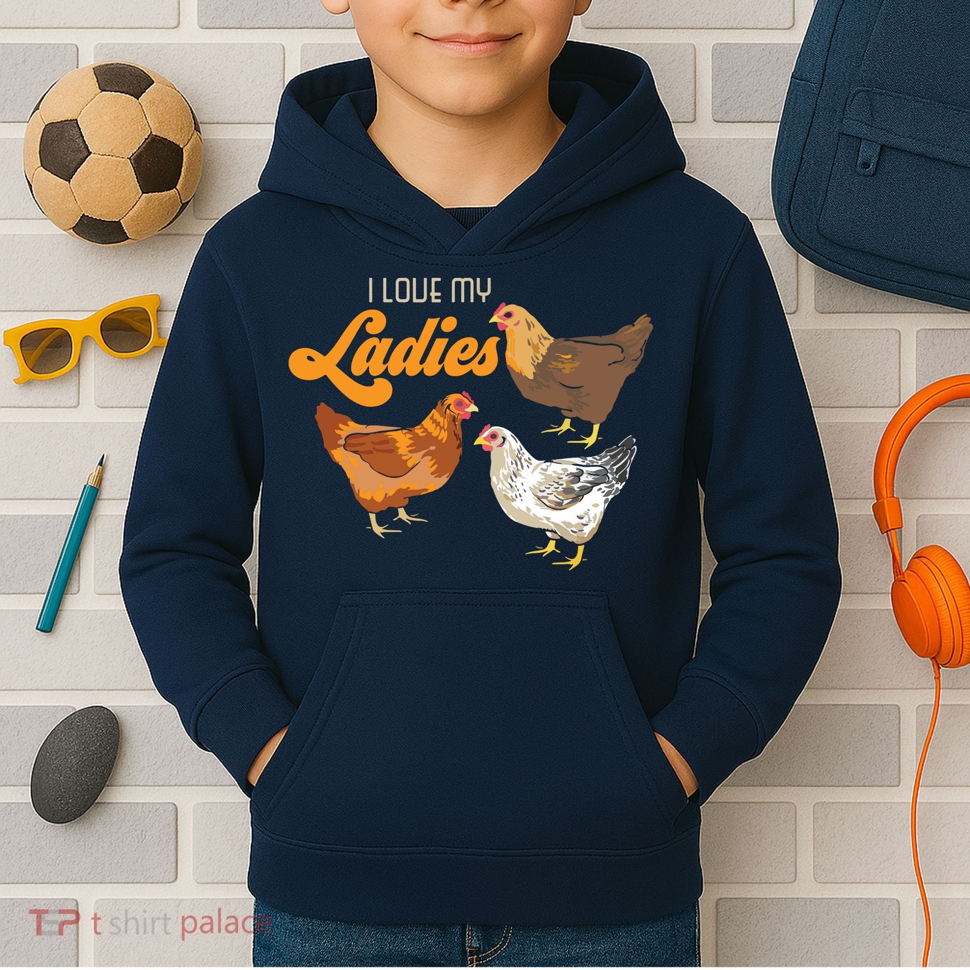 Funny Farmer Gift I Love My Ladies Chicken Kids Hoodie