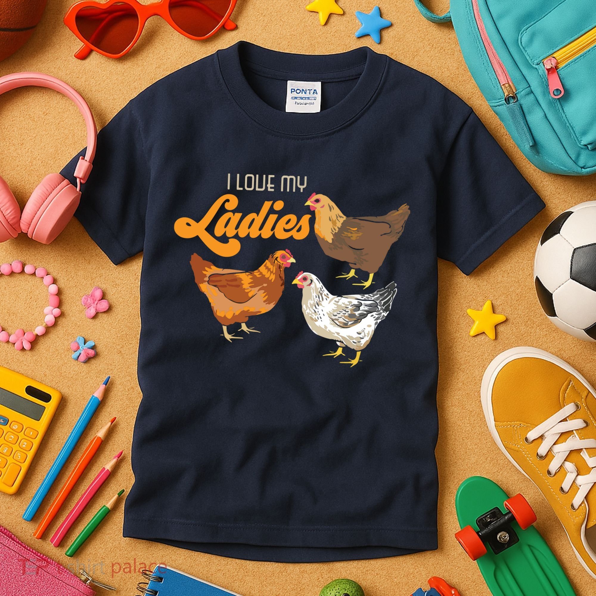 Funny Farmer Gift I Love My Ladies Chicken Kids T-Shirt
