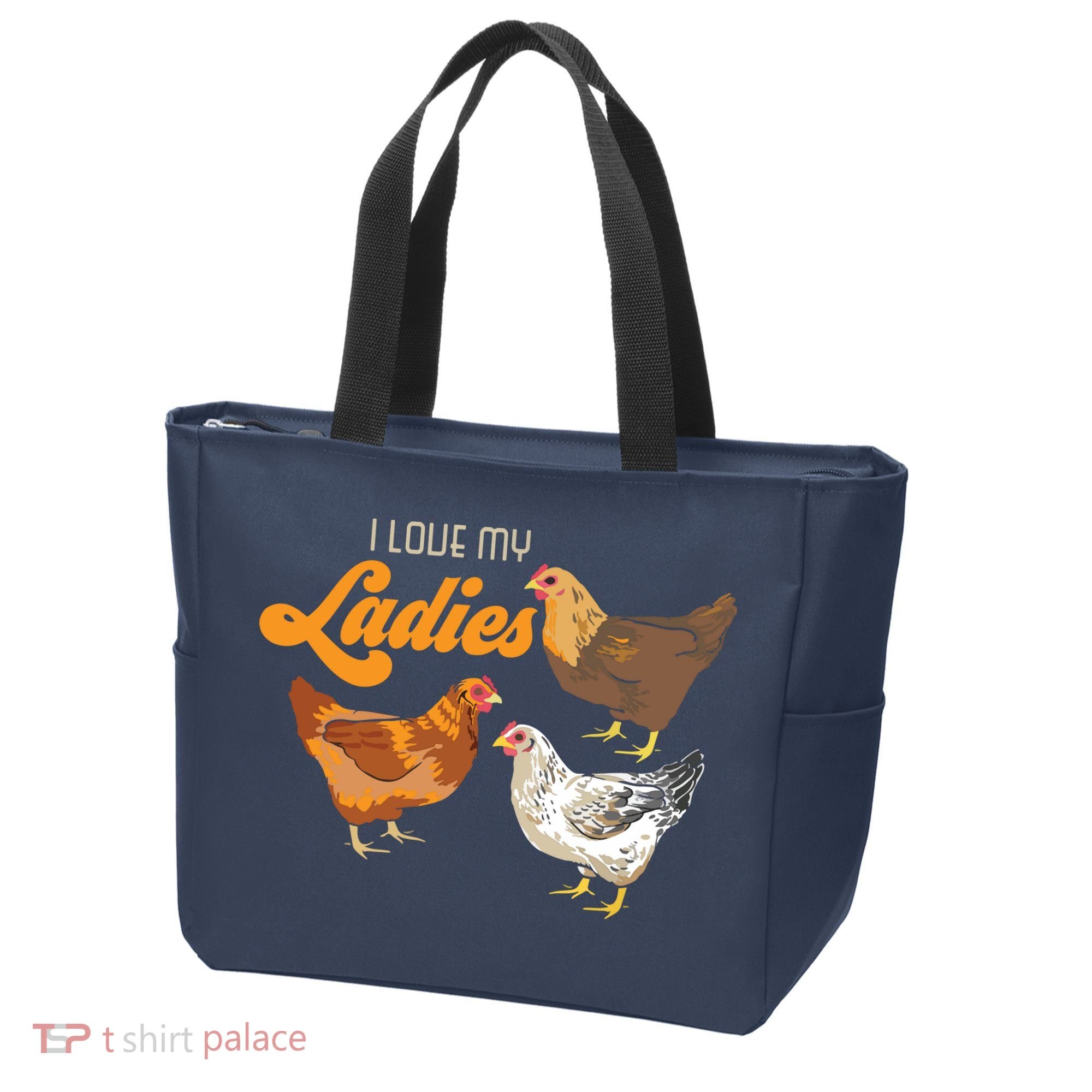 Funny Farmer Gift I Love My Ladies Chicken Tote Bag