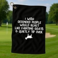 Funny, Fainting Goat . Joke Sarcastic Family Golf Towel thumb 1