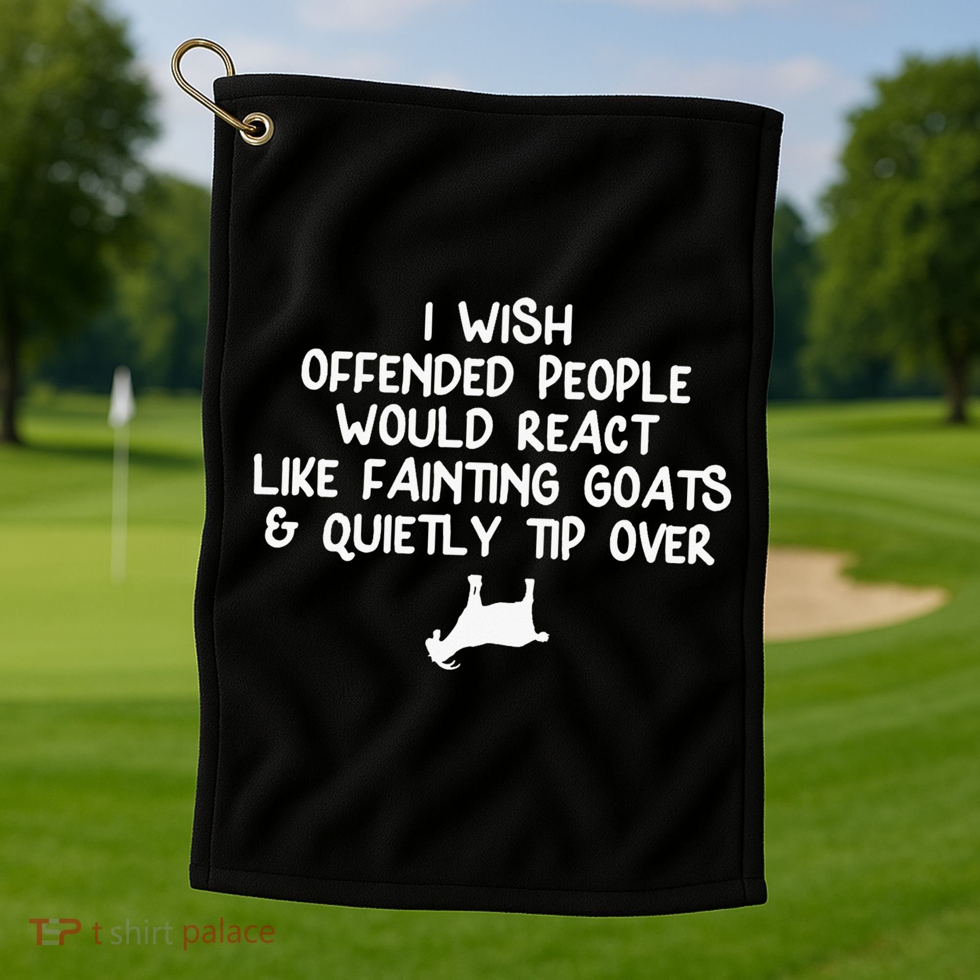 Funny, Fainting Goat . Joke Sarcastic Family Golf Towel