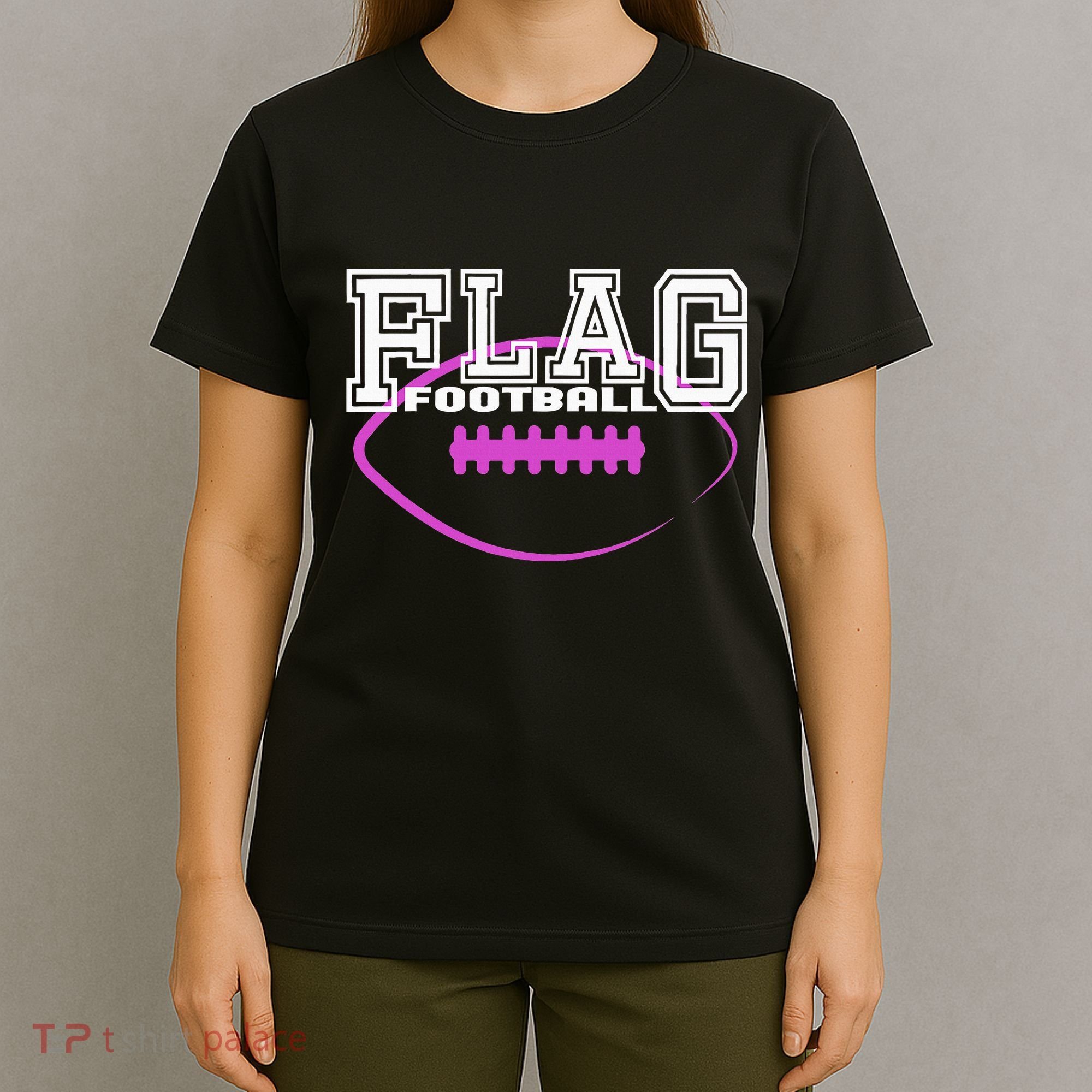Flag Football Girl Player Team T-Shirt