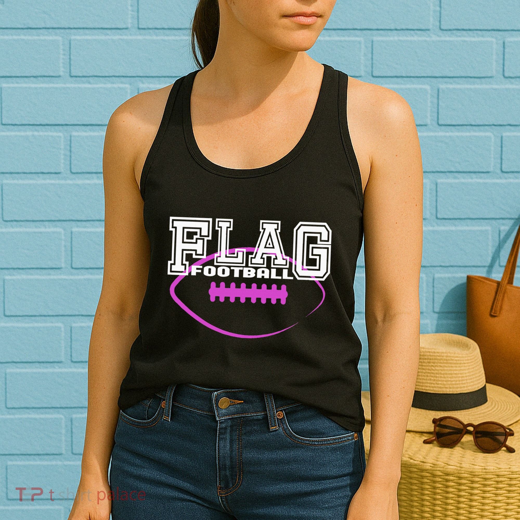 Flag Football Girl Player Team Women's Tank Top