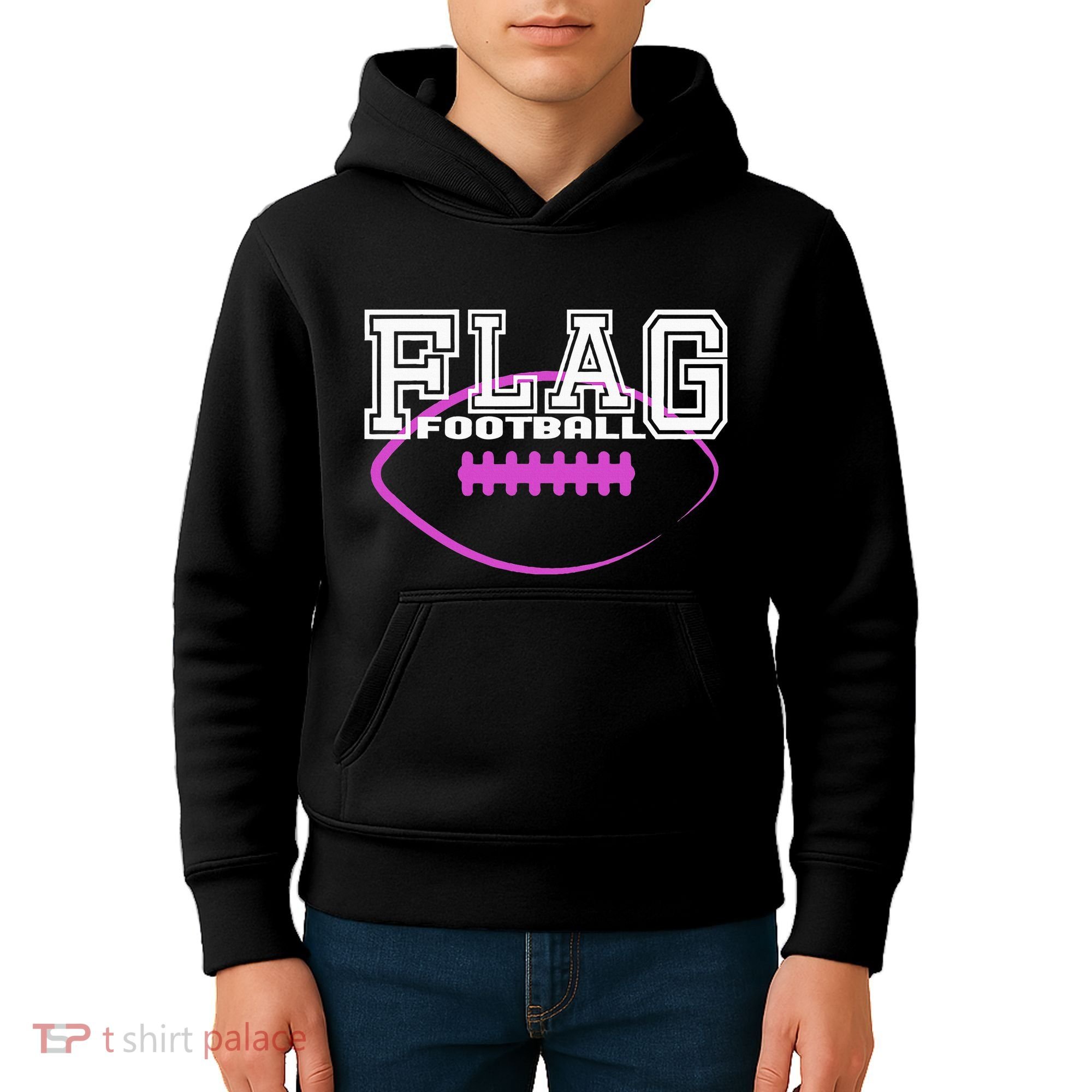 Flag Football Girl Player Team Kids Hoodie