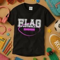 Flag Football Girl Player Team Kids T-Shirt thumb 3