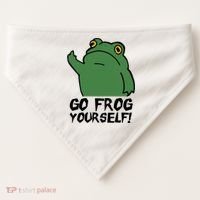 Funny Frog Go Frog Yourself! Gift USA-Made Doggie Bandana thumb 0