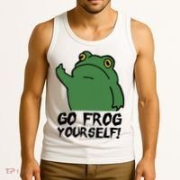 Funny Frog Go Frog Yourself! Gift Tank Top thumb 3