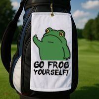 Funny Frog Go Frog Yourself! Gift Golf Towel thumb 2