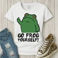 Funny Frog Go Frog Yourself! Gift Women's T-Shirt thumb 3