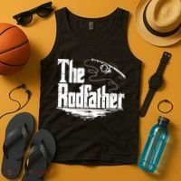 Funny Fishing Gift The Rodfather Tank Top thumb 4
