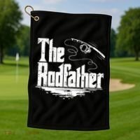 Funny Fishing Gift The Rodfather Golf Towel thumb 1