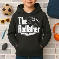 Funny Fishing Gift The Rodfather Kids Hoodie thumb 2