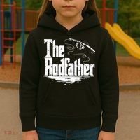 Funny Fishing Gift The Rodfather Kids Hoodie thumb 3