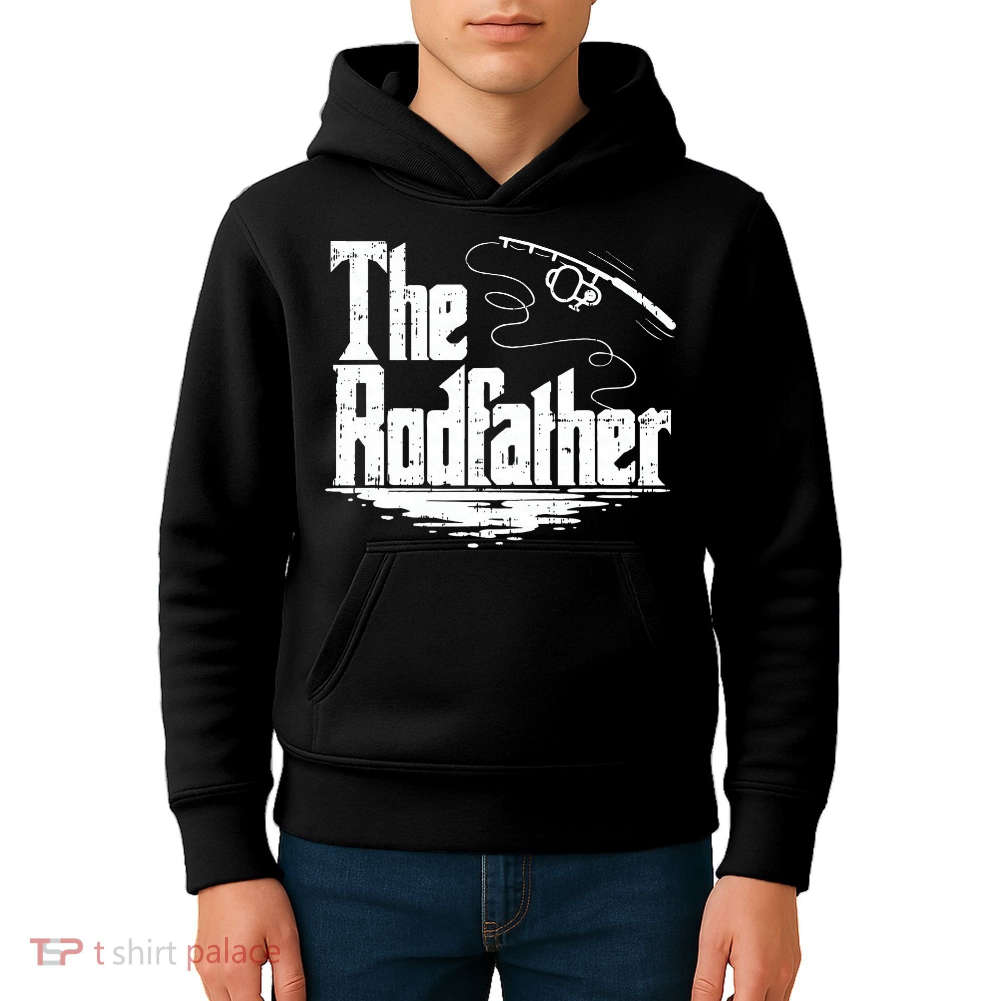 Funny Fishing Gift The Rodfather Kids Hoodie