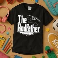 Funny Fishing Gift The Rodfather Kids T-Shirt thumb 3
