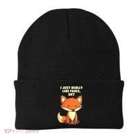 Funny Fox Gift I Just Really Like Foxes Ok Gift Beanie thumb 0