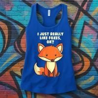 Funny Fox Gift I Just Really Like Foxes Ok Gift Women's Tank Top thumb 3