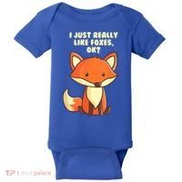 Funny Fox Gift I Just Really Like Foxes Ok Gift Baby Bodysuit thumb 0