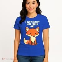 Funny Fox Gift I Just Really Like Foxes Ok Gift Women's T-Shirt thumb 4