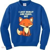 Funny Fox Gift I Just Really Like Foxes Ok Gift Kids Sweatshirt thumb 0