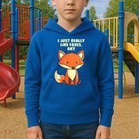 Funny Fox Gift I Just Really Like Foxes Ok Gift Kids Hoodie thumb 2