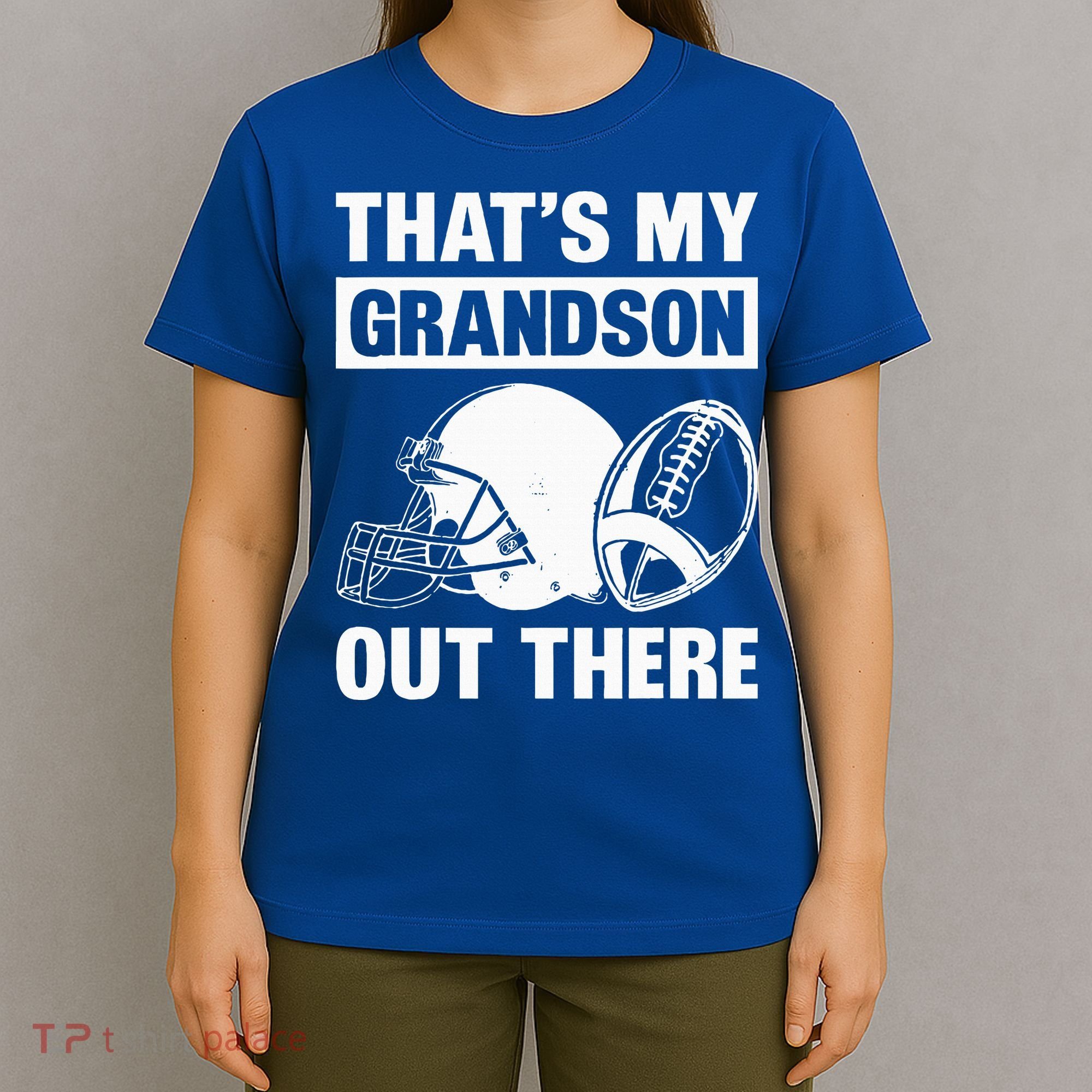 Funny Football Grandma Grandpa Thats My Grandson Out There T-Shirt