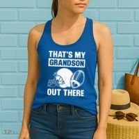 Funny Football Grandma Grandpa Thats My Grandson Out There Women's Tank Top thumb 2