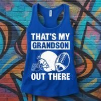 Funny Football Grandma Grandpa Thats My Grandson Out There Women's Tank Top thumb 3