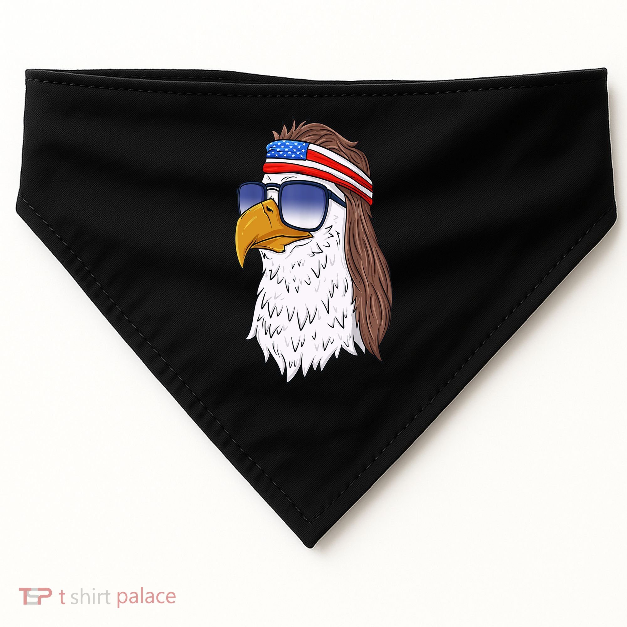 Funny Funny Gift American Bald Eagle Mullet 4th Of July Cute Gift USA-Made Doggie Bandana