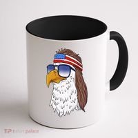 Funny Funny Gift American Bald Eagle Mullet 4th Of July Cute Gift Coffee Mug thumb 1