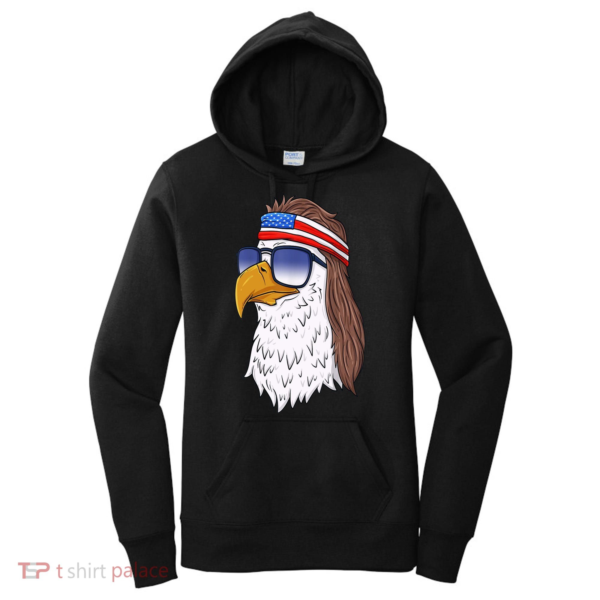 Funny Funny Gift American Bald Eagle Mullet 4th Of July Cute Gift Women's Hoodie