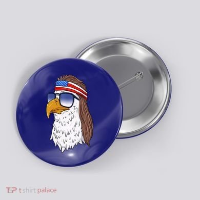 Funny Funny Gift American Bald Eagle Mullet 4th Of July Cute Gift Button