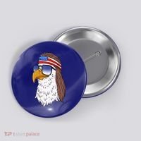 Funny Funny Gift American Bald Eagle Mullet 4th Of July Cute Gift Button thumb 0