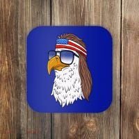 Funny Funny Gift American Bald Eagle Mullet 4th Of July Cute Gift Coaster thumb 0