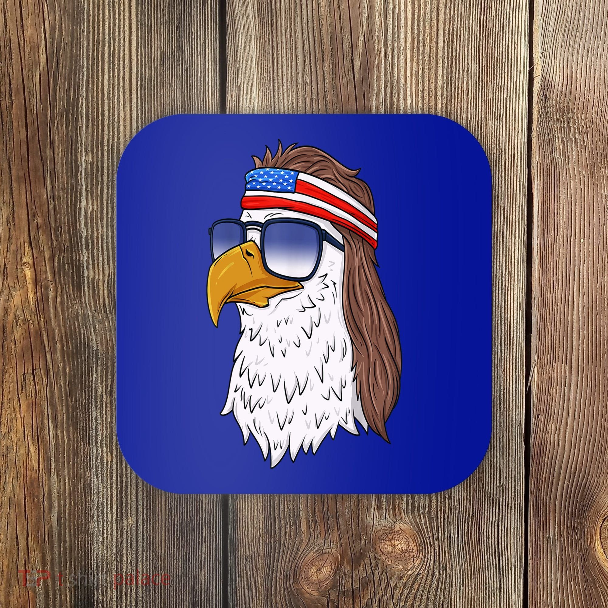 Funny Funny Gift American Bald Eagle Mullet 4th Of July Cute Gift Coaster