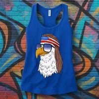 Funny Funny Gift American Bald Eagle Mullet 4th Of July Cute Gift Women's Tank Top thumb 3