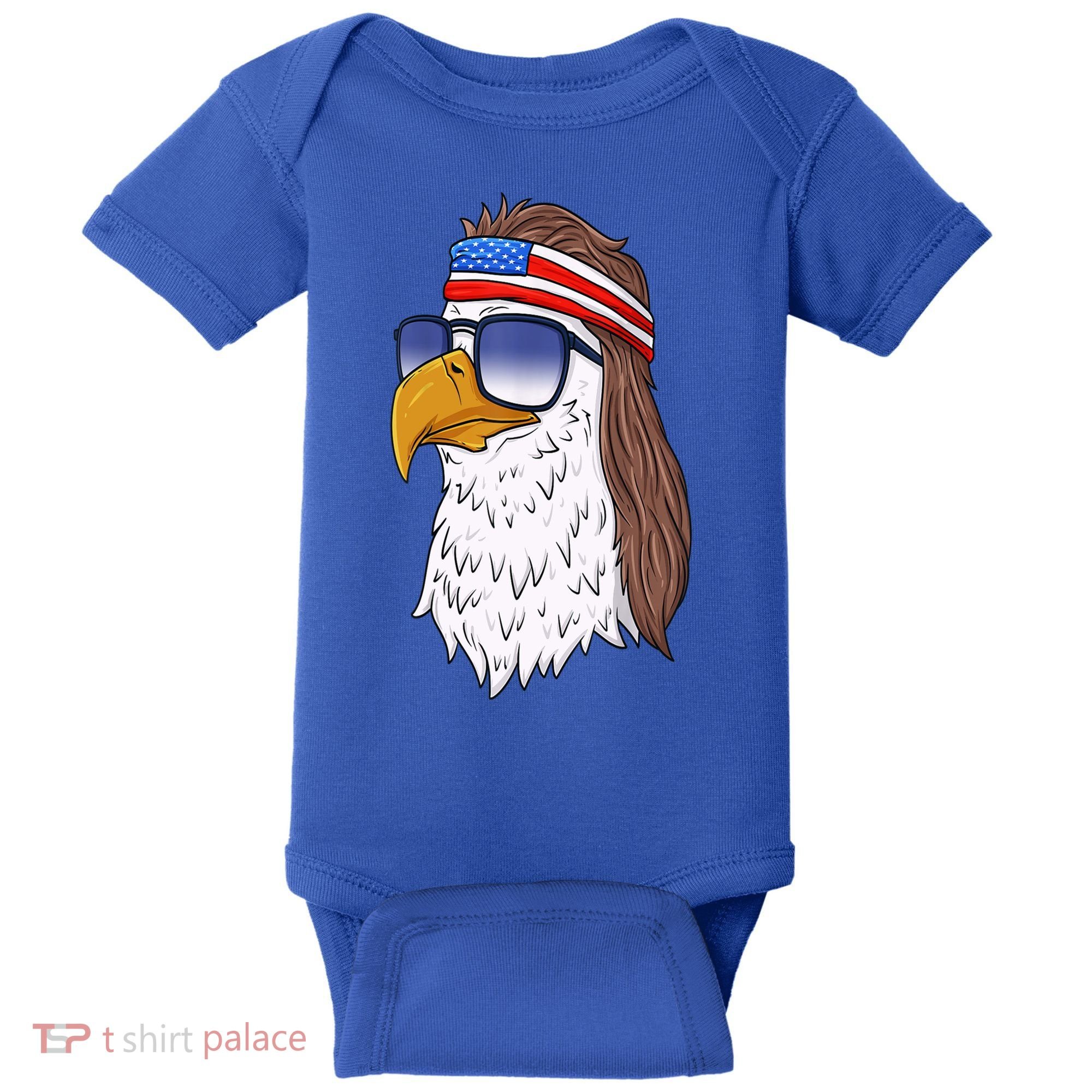 Funny Funny Gift American Bald Eagle Mullet 4th Of July Cute Gift Baby Bodysuit