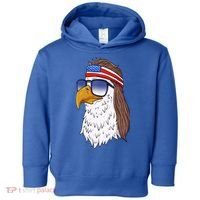 Funny Funny Gift American Bald Eagle Mullet 4th Of July Cute Gift Toddler Hoodie thumb 0