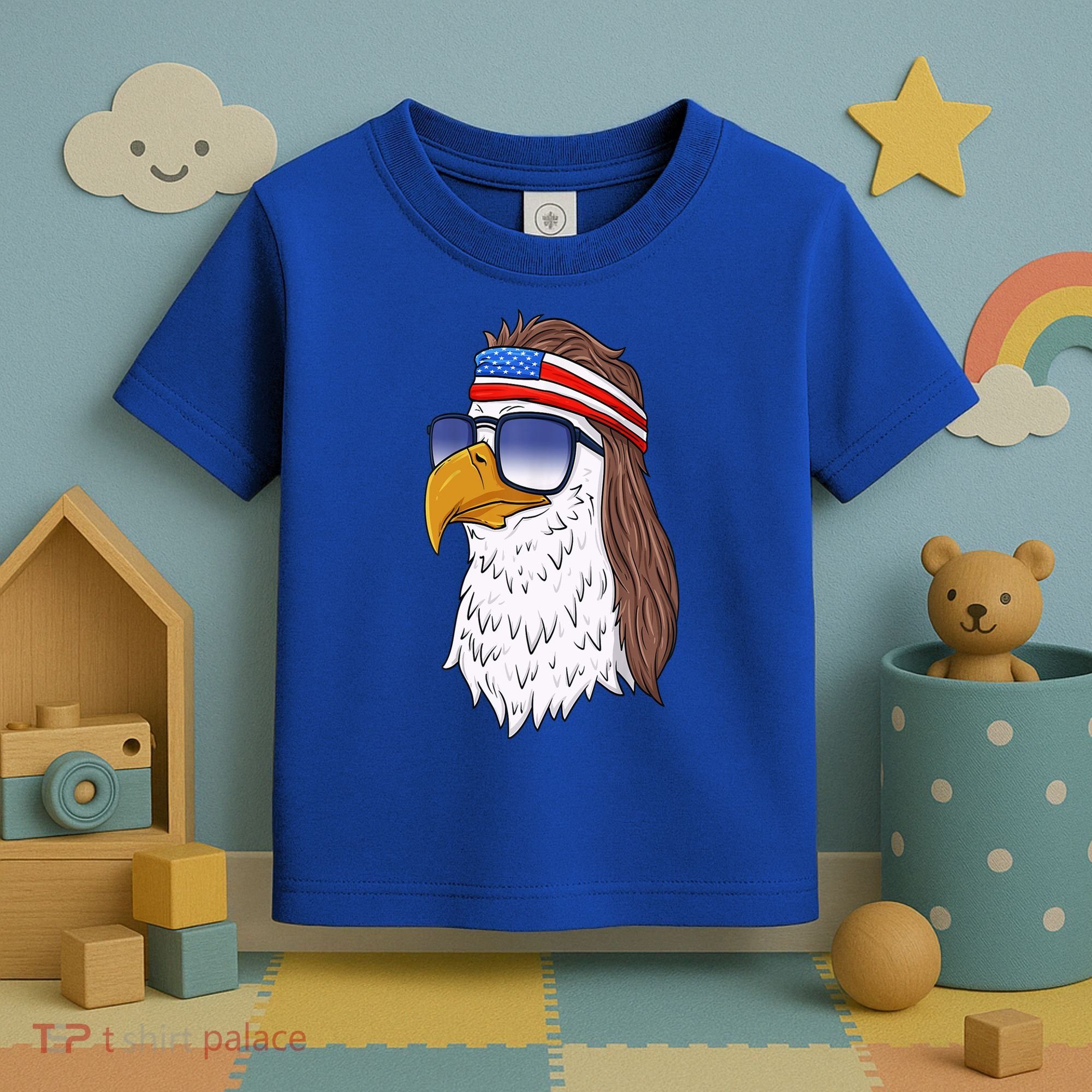 Funny Funny Gift American Bald Eagle Mullet 4th Of July Cute Gift Toddler T-Shirt