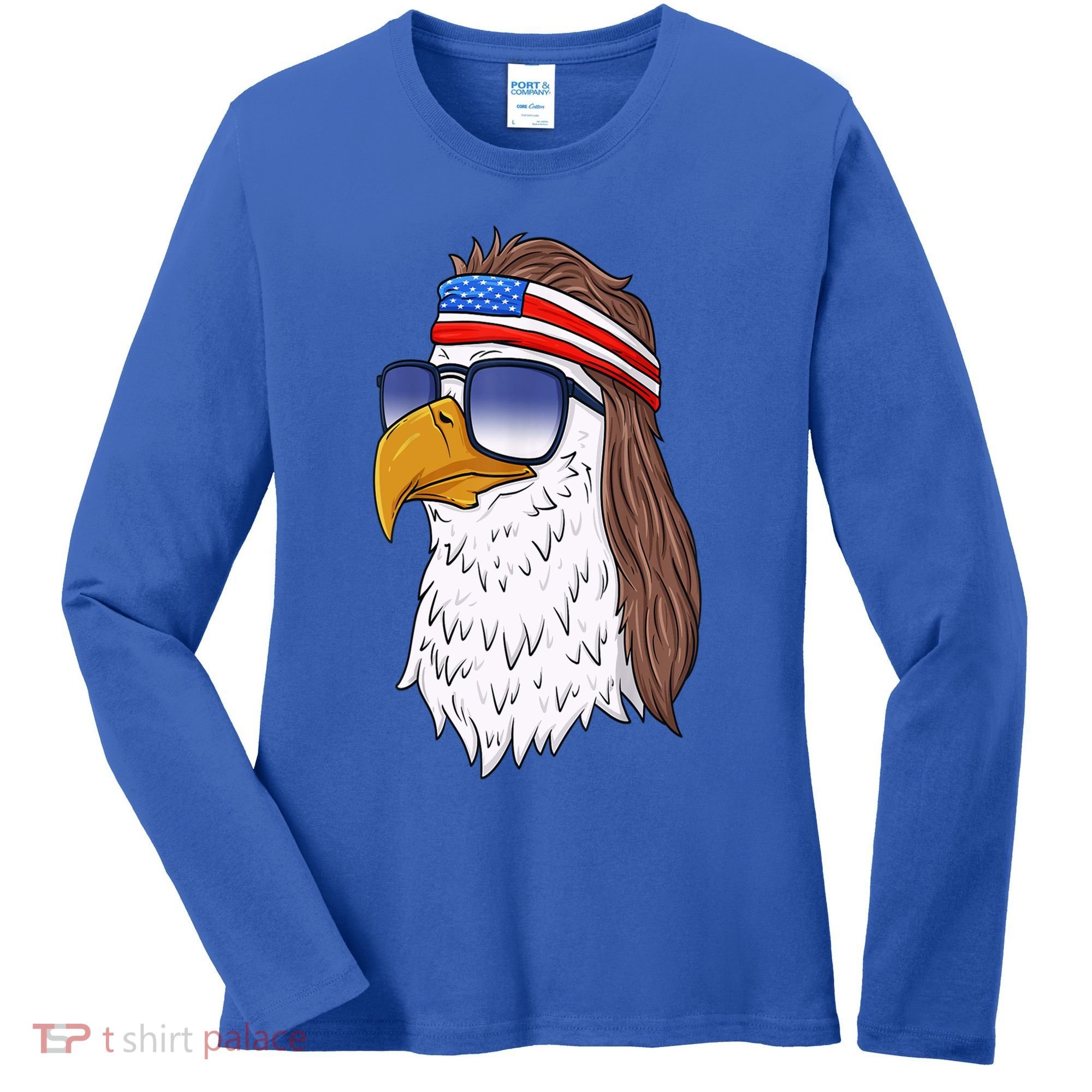 Funny Funny Gift American Bald Eagle Mullet 4th Of July Cute Gift Women's Long Sleeve Shirt