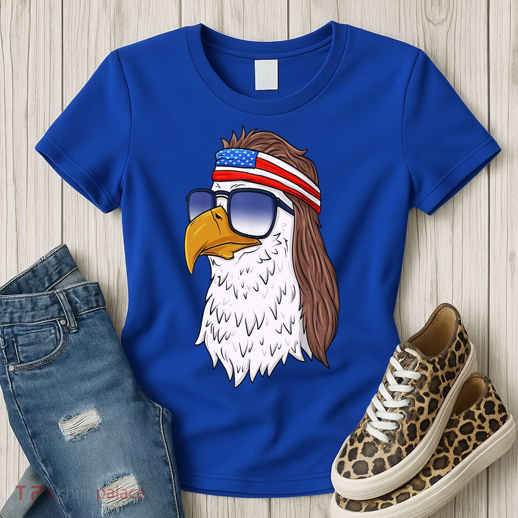 Funny Funny Gift American Bald Eagle Mullet 4th Of July Cute Gift Women's T-Shirt