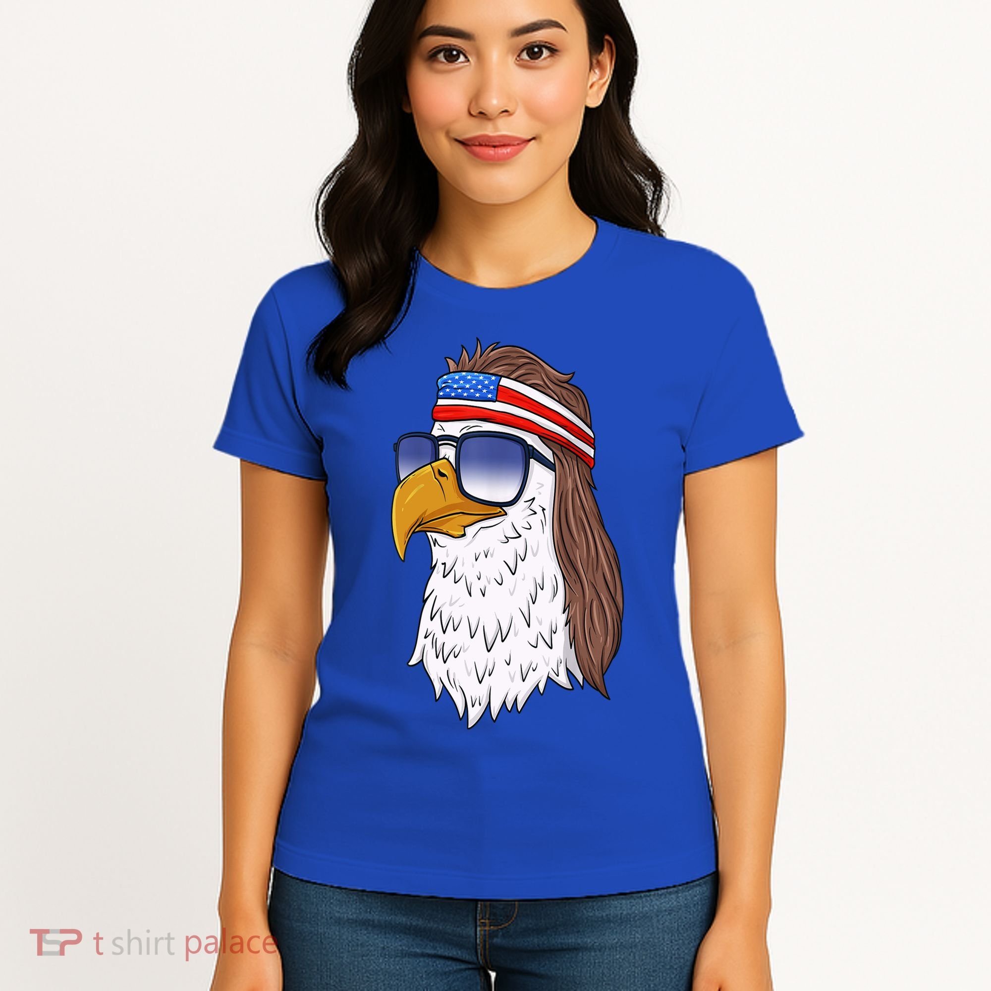 Funny Funny Gift American Bald Eagle Mullet 4th Of July Cute Gift Women's T-Shirt