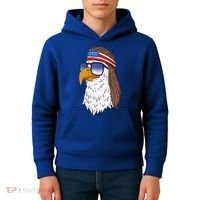 Funny Funny Gift American Bald Eagle Mullet 4th Of July Cute Gift Kids Hoodie thumb 4