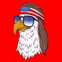 Funny Funny Gift American Bald Eagle Mullet 4th Of July Cute Gift Santa Hat thumb 1